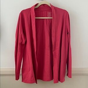NWOT LL Bean Pink Supima Cotton Cardigan With Pockets, Women’s Large